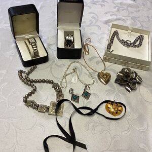 JEWELRY LOT PUEGOT WATCH SHEFFELD TOO NECKLACES TOTAL 9